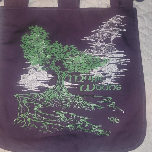 Small Silk-Screened MAGIC WOODS Crest Wall Banner Flag Renaissance Fair LARP - Picture 3 of 3